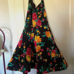 Multicolored Vintage Floral Mini Halter Dress Tulle